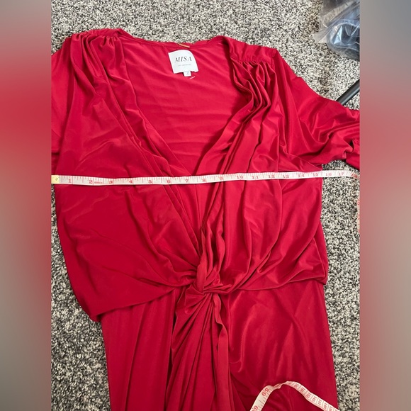 MISA Los Angeles Teget Knot Front Dress In Red Sz Small Like New Evening party - Picture 12 of 14